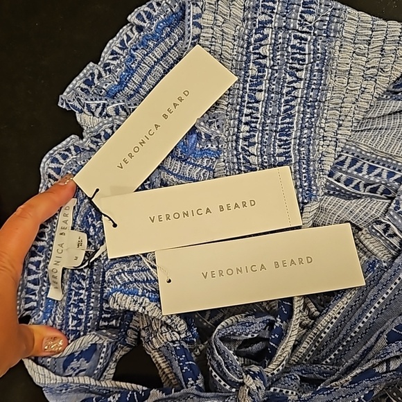 💕VERONICA BEARD💕 McKinney Strapless Cotton Maxi Dress Electric Blue Medium NWT - Picture 14 of 16